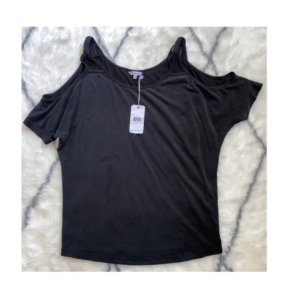 Naked Zebra Cold Shoulder Top